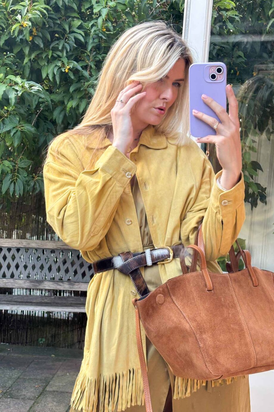Maison beurre butter suede fringe jacket