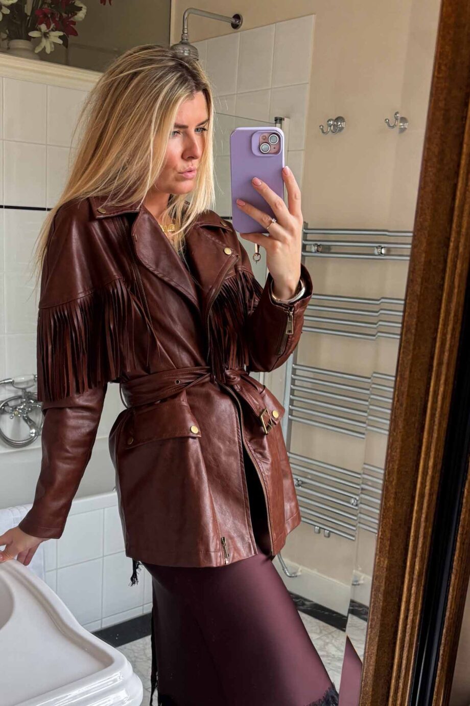 Vegan hot fall moment fringe jacket