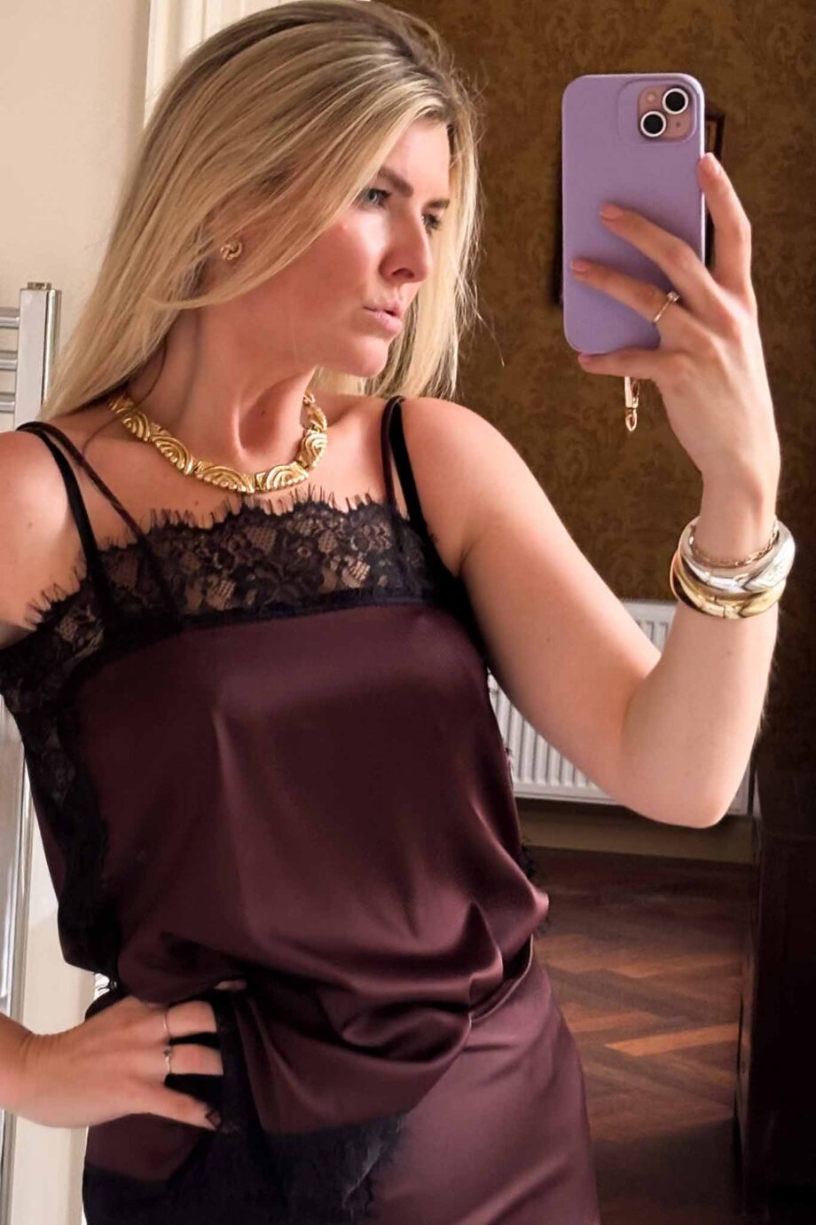 Dolce sensual and silky lace satin set