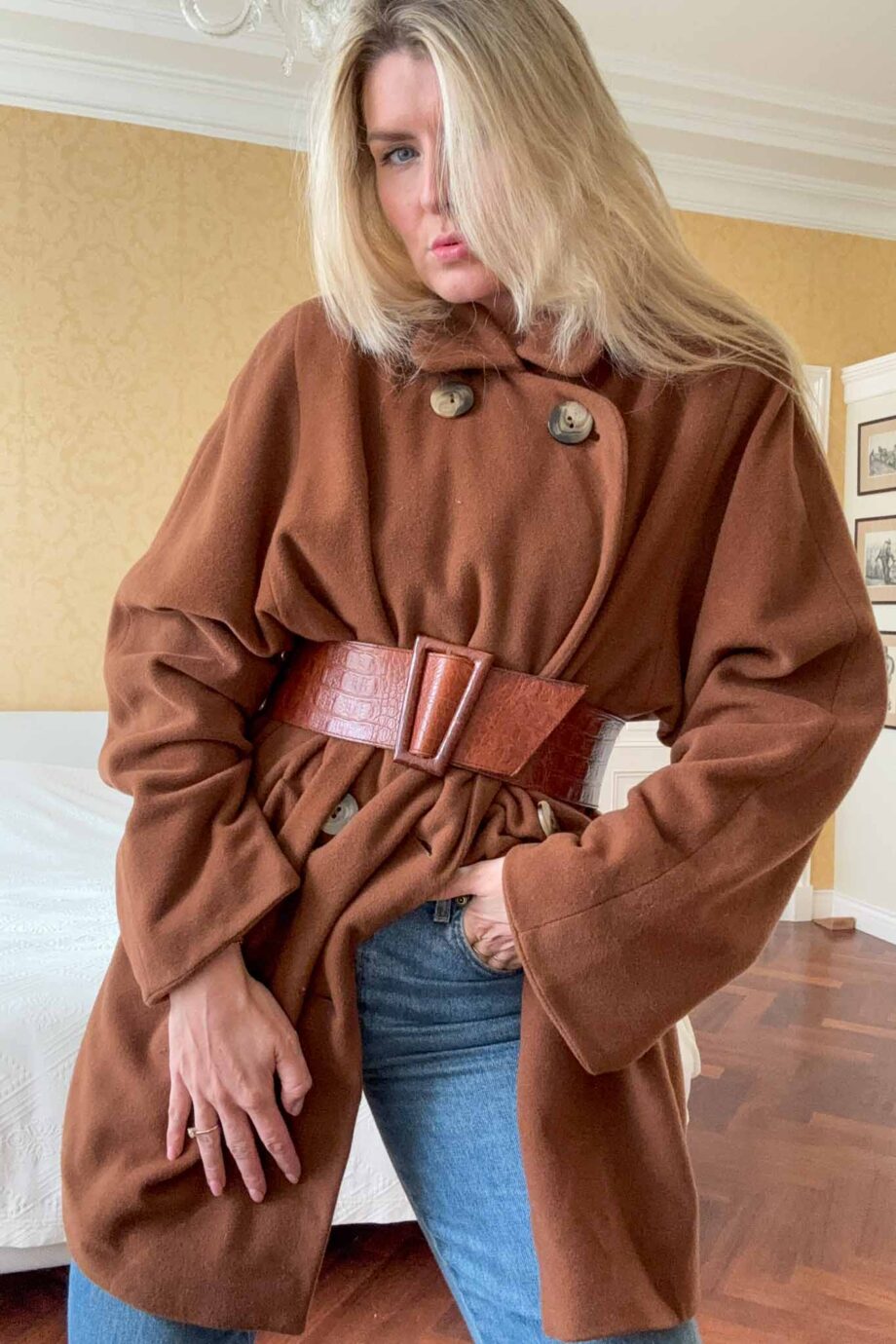 The caramel mirage coat, wool & cashmere blend