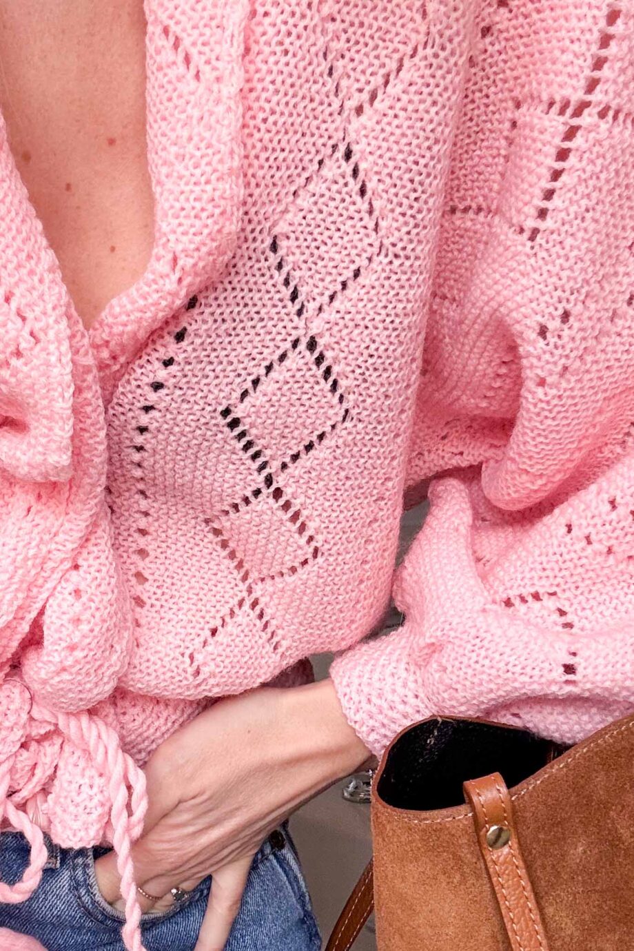 Rosa Antica Hand-Knitted Lace Cardigan