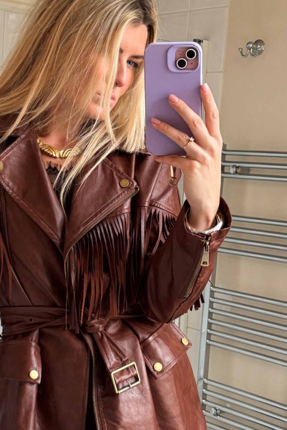 Vegan hot fall moment fringe jacket
