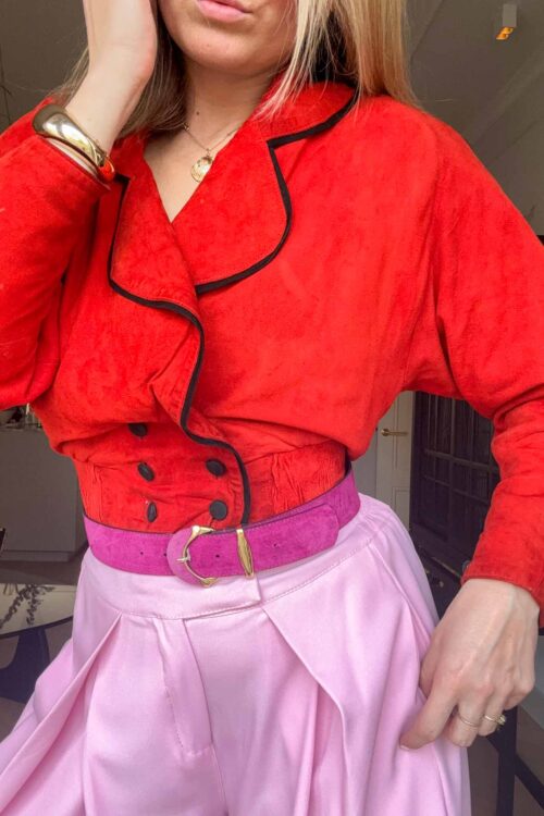 The Red Lipstick Velvet Suede Jacket
