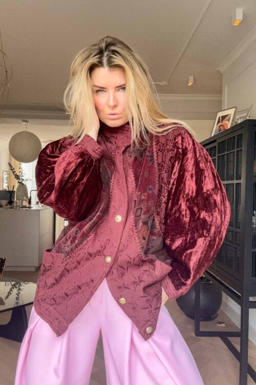 The 70s Velvet Sleeve Bomber