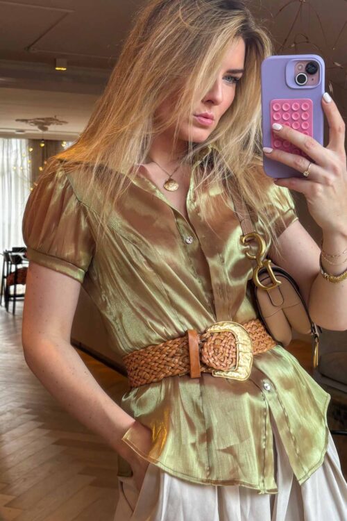 Sunset Boulevard Balloon Sleeves Blouse