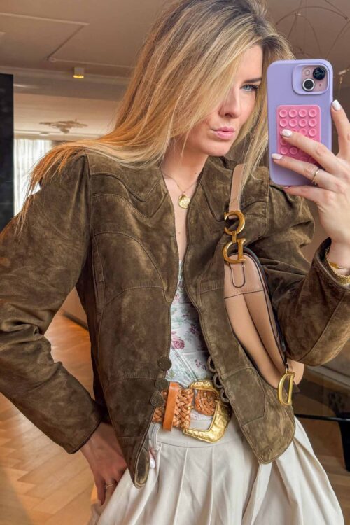 Emerald Charm Green Suede Jacket