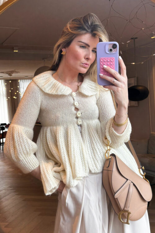 Romantic Breeze Peplum Mohair Cardigan